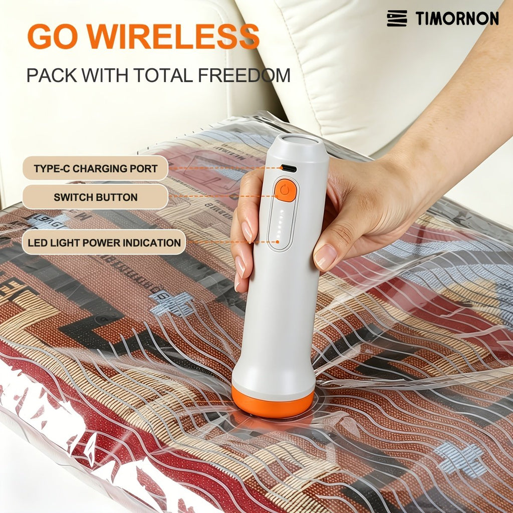Cordless 1500mAh pump for travel vacuum storage bags