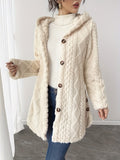 Button and pocket detail on the women's soft teddy coat