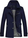 Adjustable cuff detail on the men's mid-length lapel trench coat