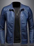 PU leather texture close-up on the men's trendy jacket