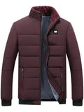 Men's padded winter coat colour variant 1 stand collar velvet lined