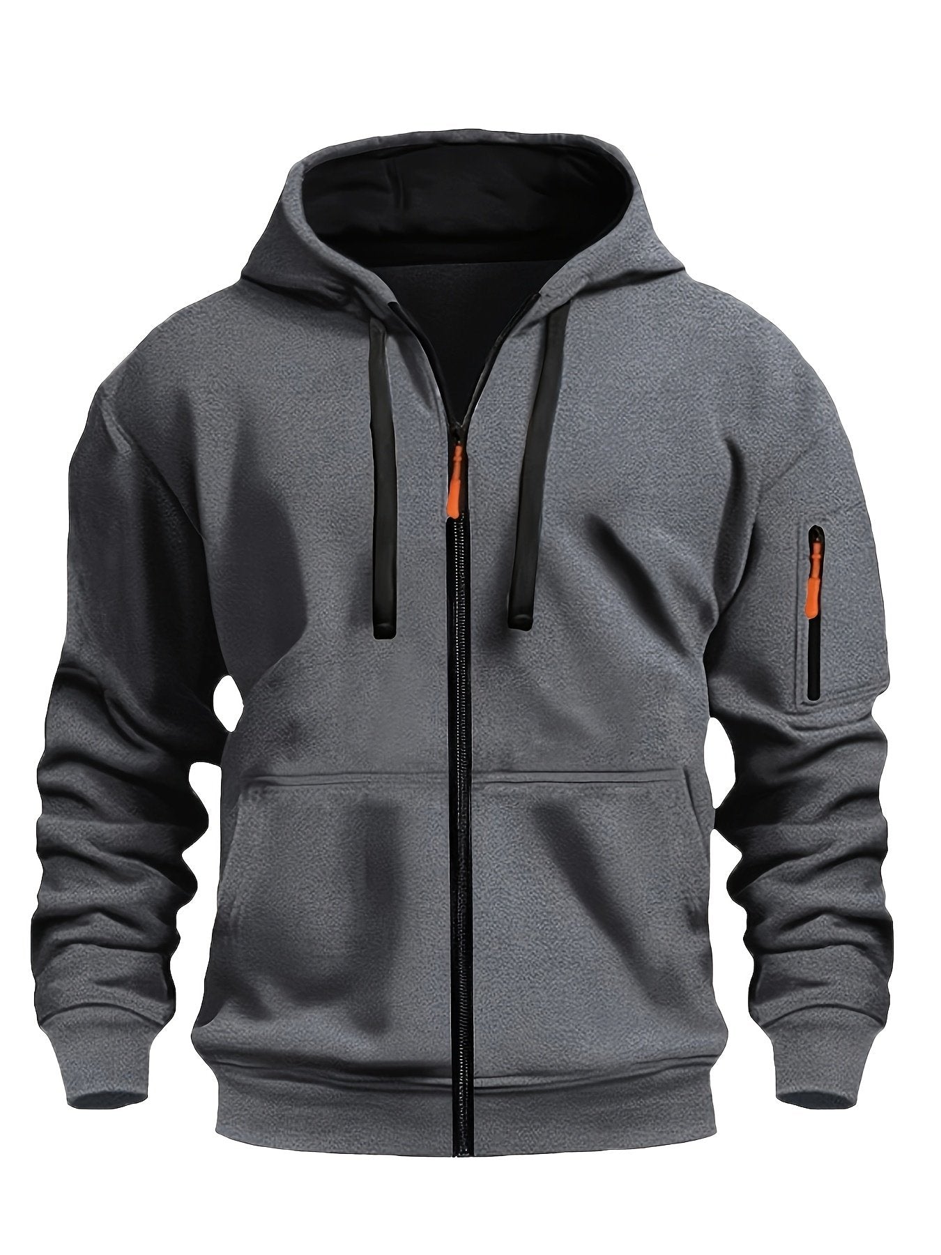 Unisex fleece zip-up jacket colour variant 1 hooded running design