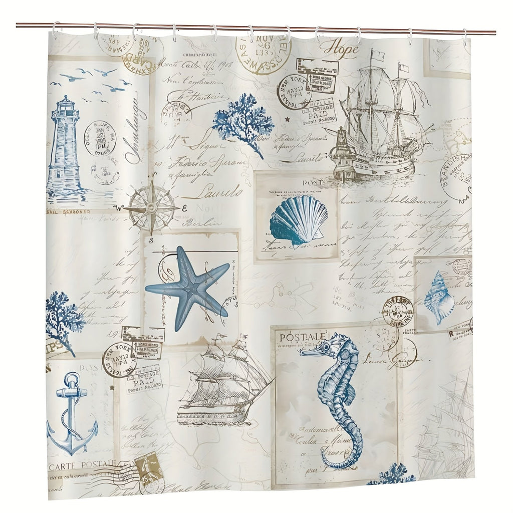 Nautical shower curtain size guide for UK bathrooms