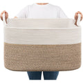 Cotton rope storage basket dimensions 55 x 38 x 30cm 65 litre
