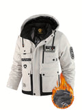 Men's work jacket colour variant 1 multi-pocket hooded outdoor coat