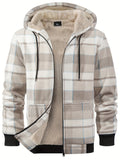 Men's plaid sherpa jacket colour variant 1 hooded fleece lined