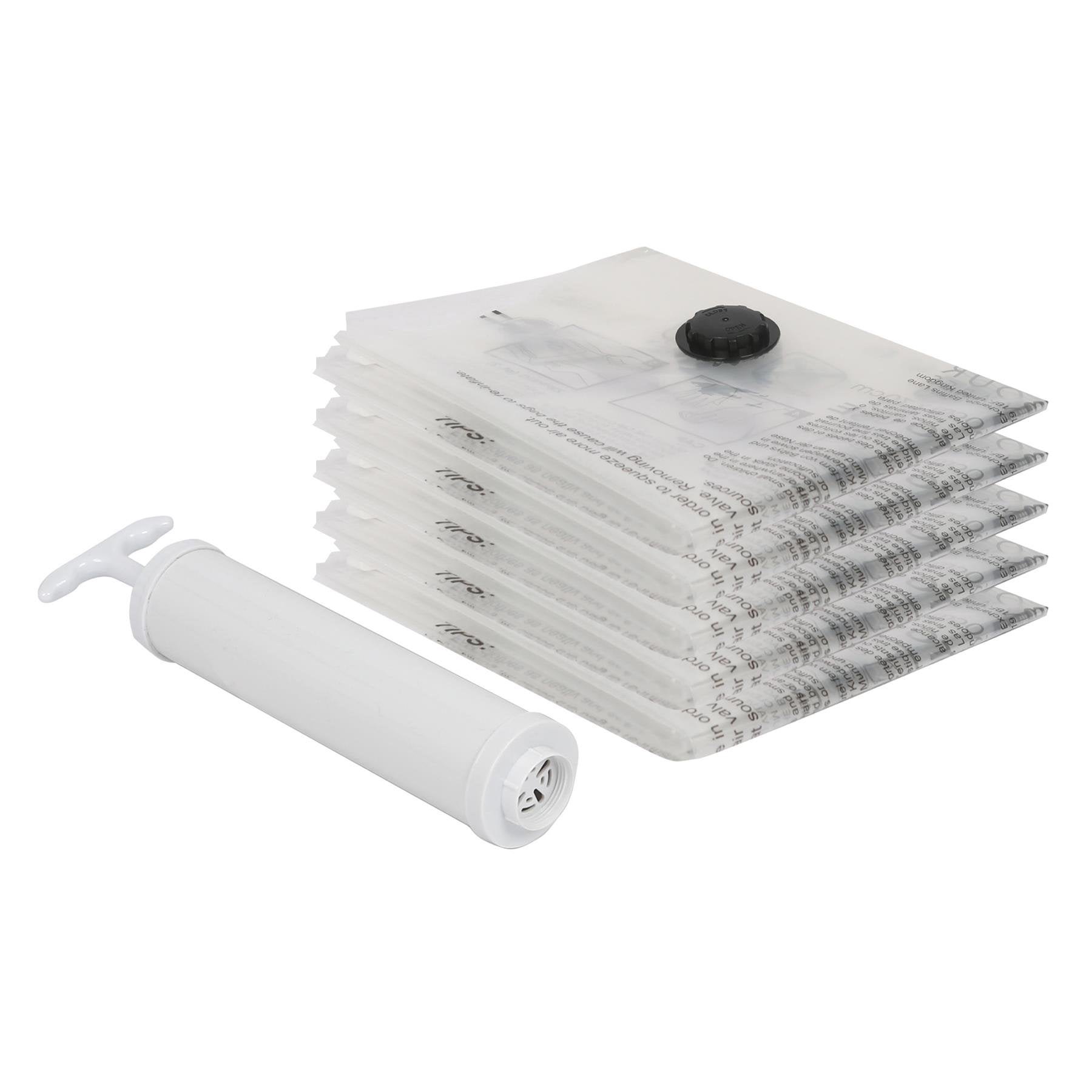 Vacuum storage bags packed for moving house and travel