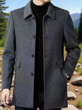 Fabric close-up showing the woven polyester of the men's non-iron coat