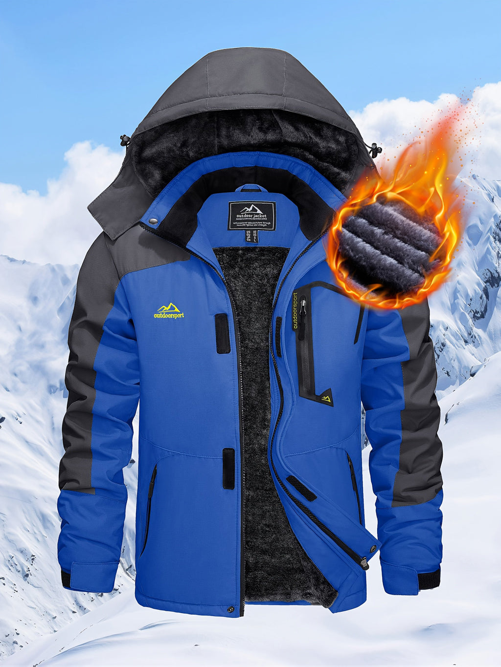 Men's winter parka colour variant 2 fleece lined hooded outdoor jacket