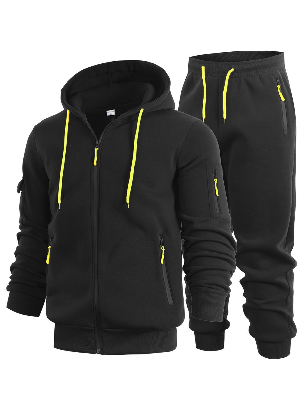 Men's tracksuit set colour variant 2 hooded sweatshirt zip-up design