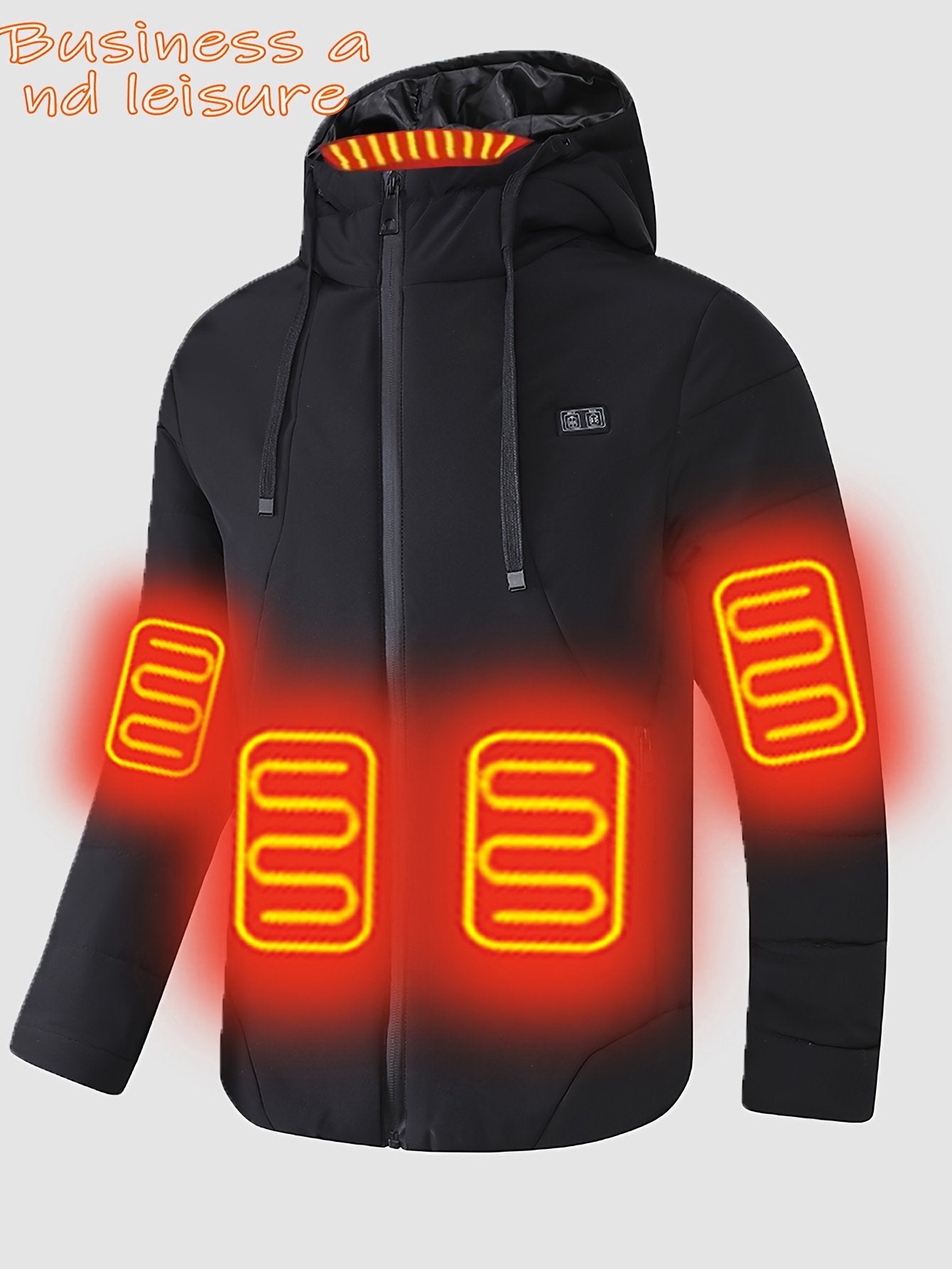 Men's electric heated hooded jacket colour variant 2 woven polyester