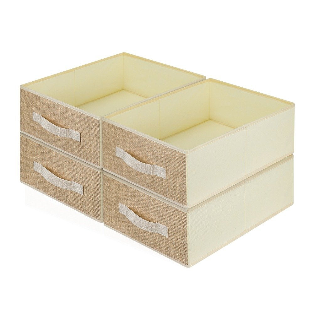 Carry handle detail on foldable fabric storage cube