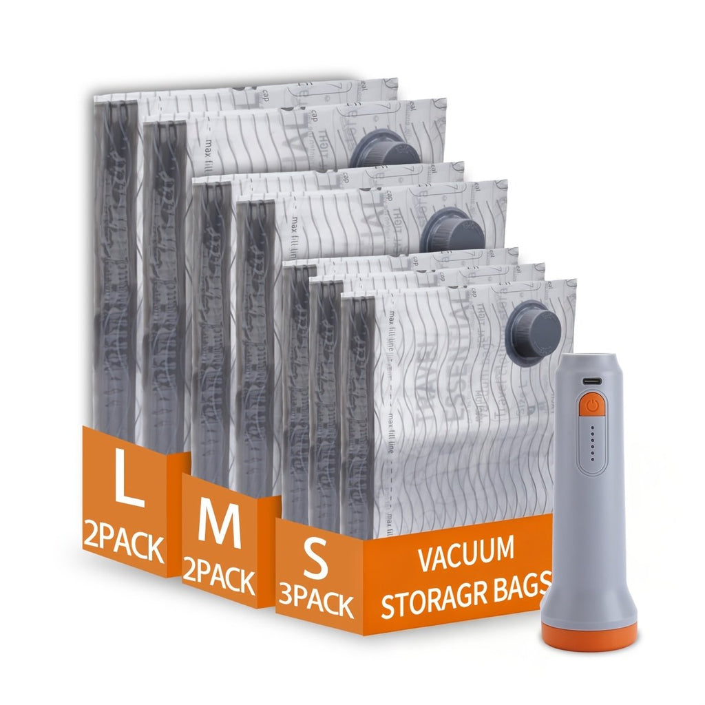 Travel vacuum bags keeping clothes airtight and protected from damp