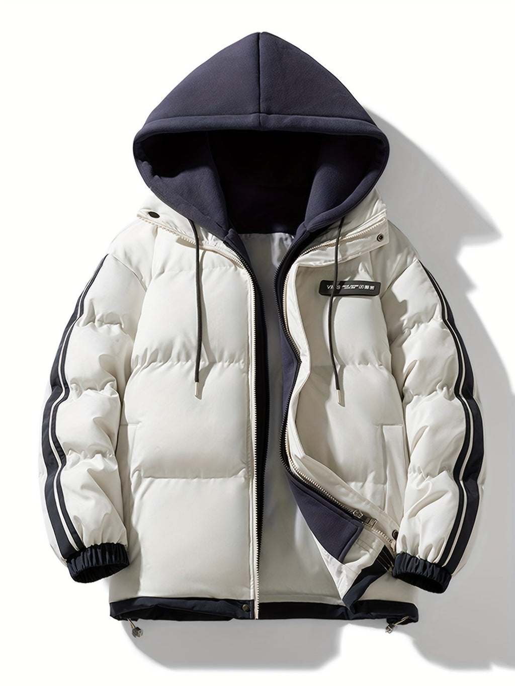 Black and green colour block ski jacket for women