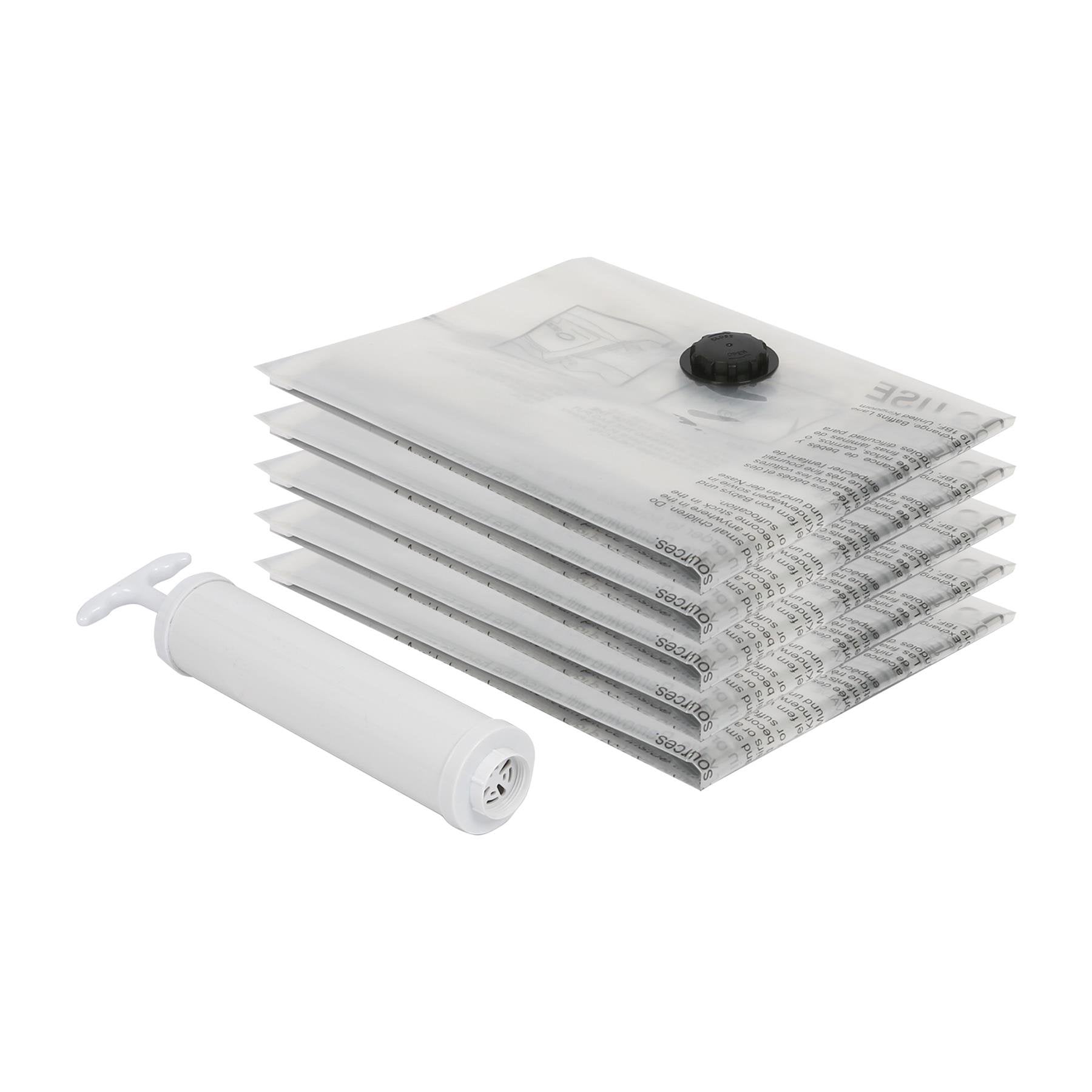 Size comparison chart of M L XL heavy duty vacuum bags