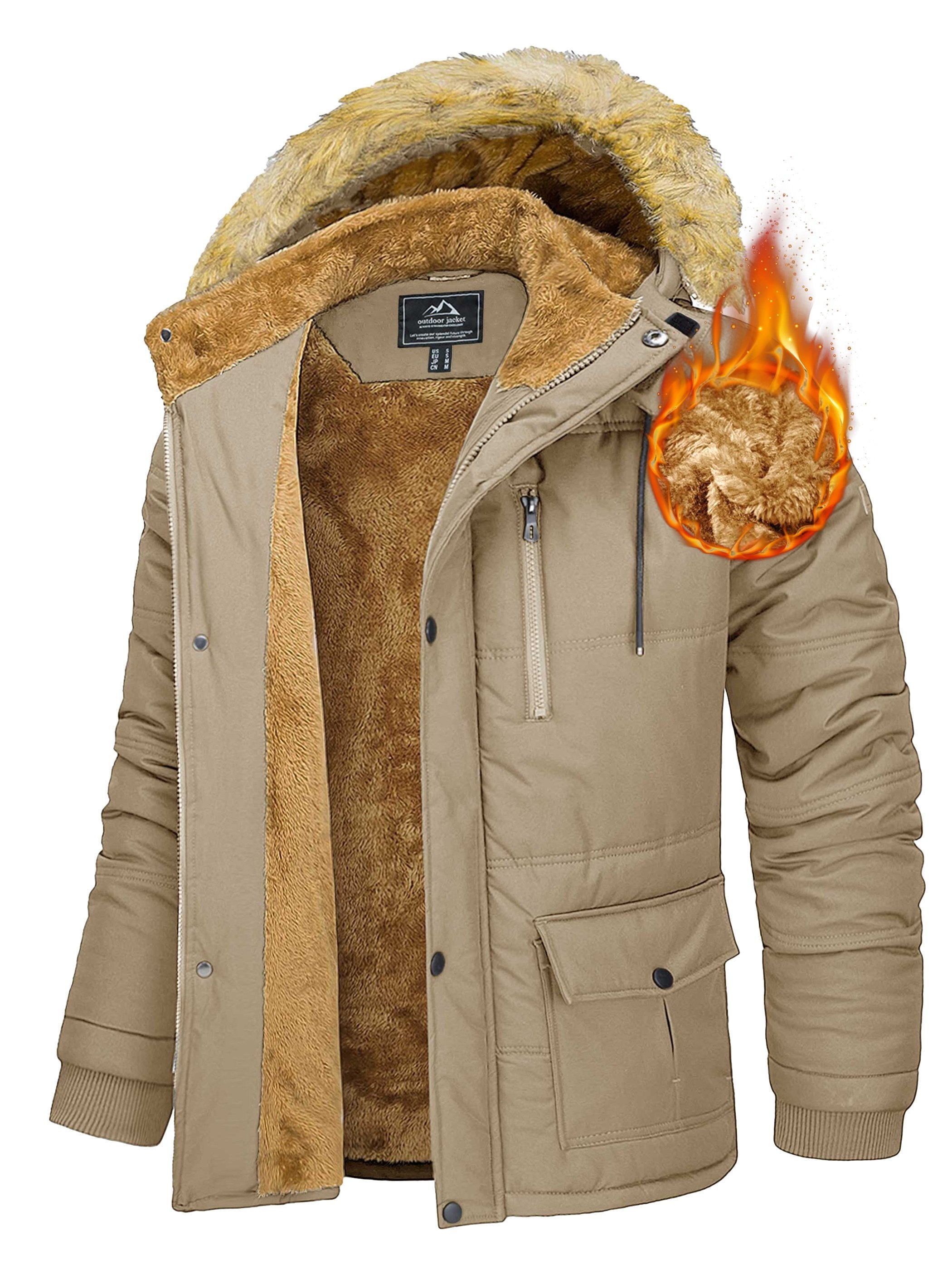 Men's parka jacket colour variant 3 heavyweight fleece hooded design