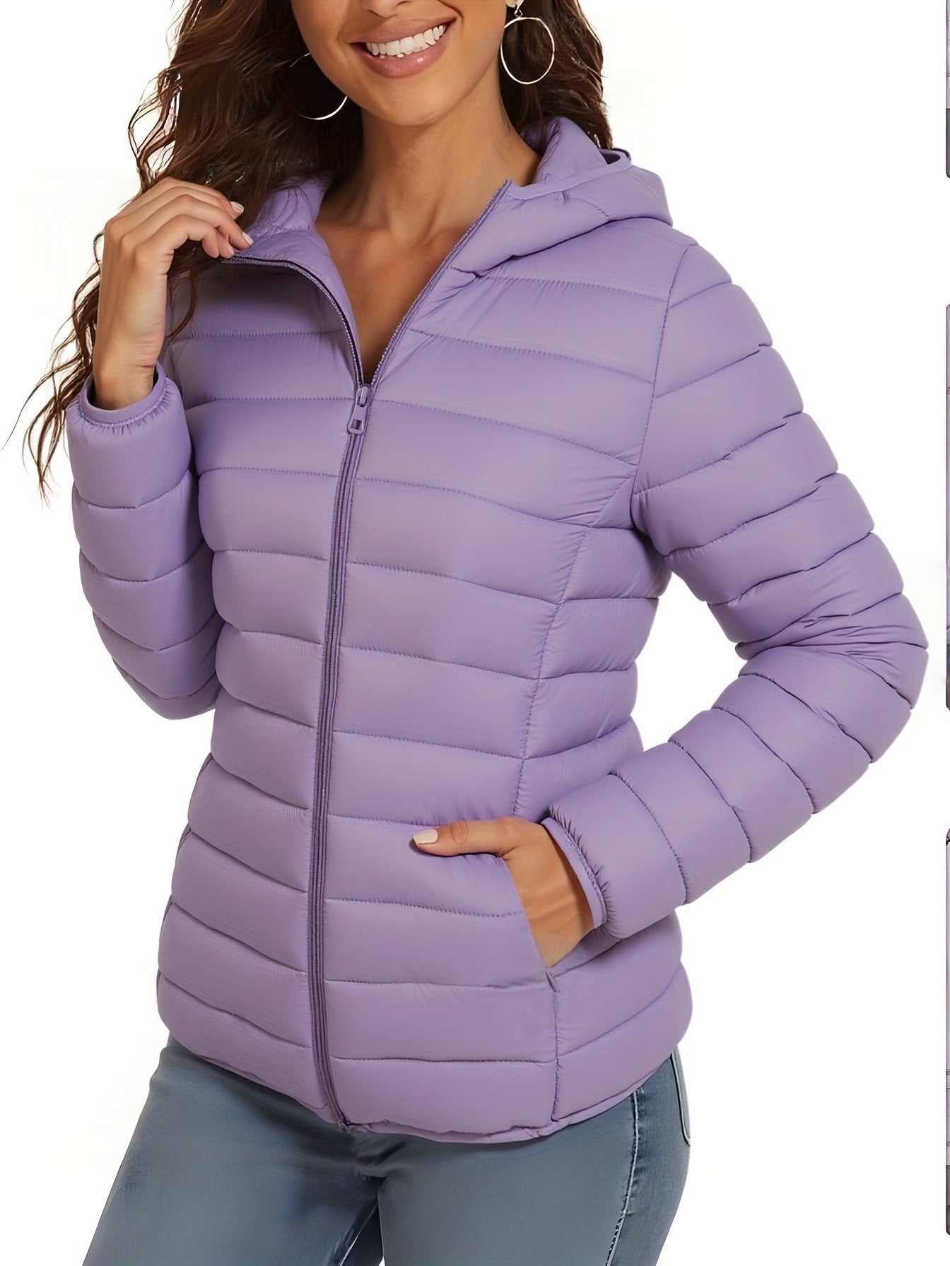 Fit reference for the women's lightweight padded coat in UK sizes 6 to 12