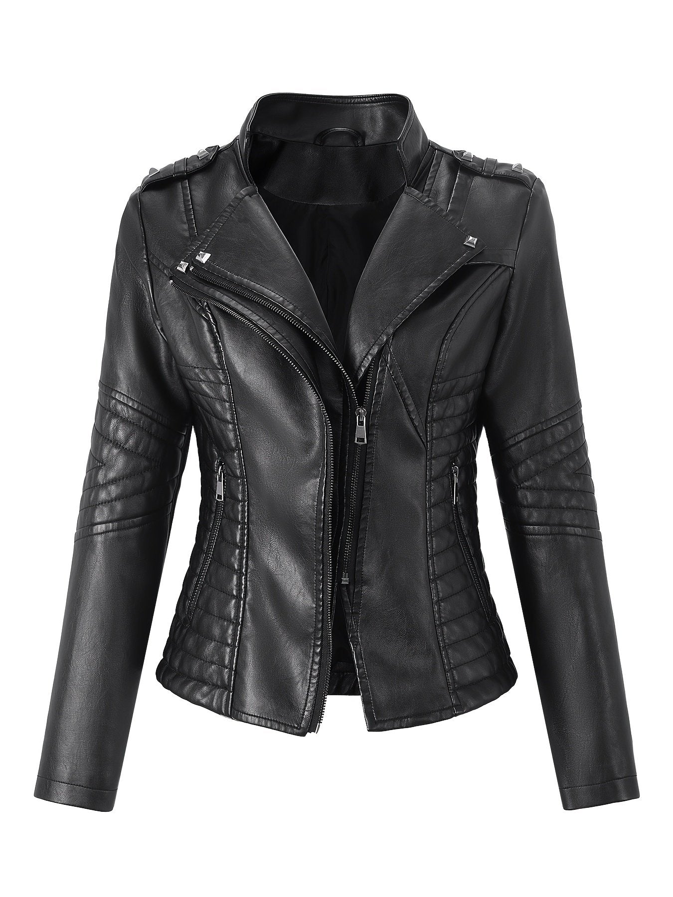 Fit reference for the women's biker jacket in UK sizes 8 to 18