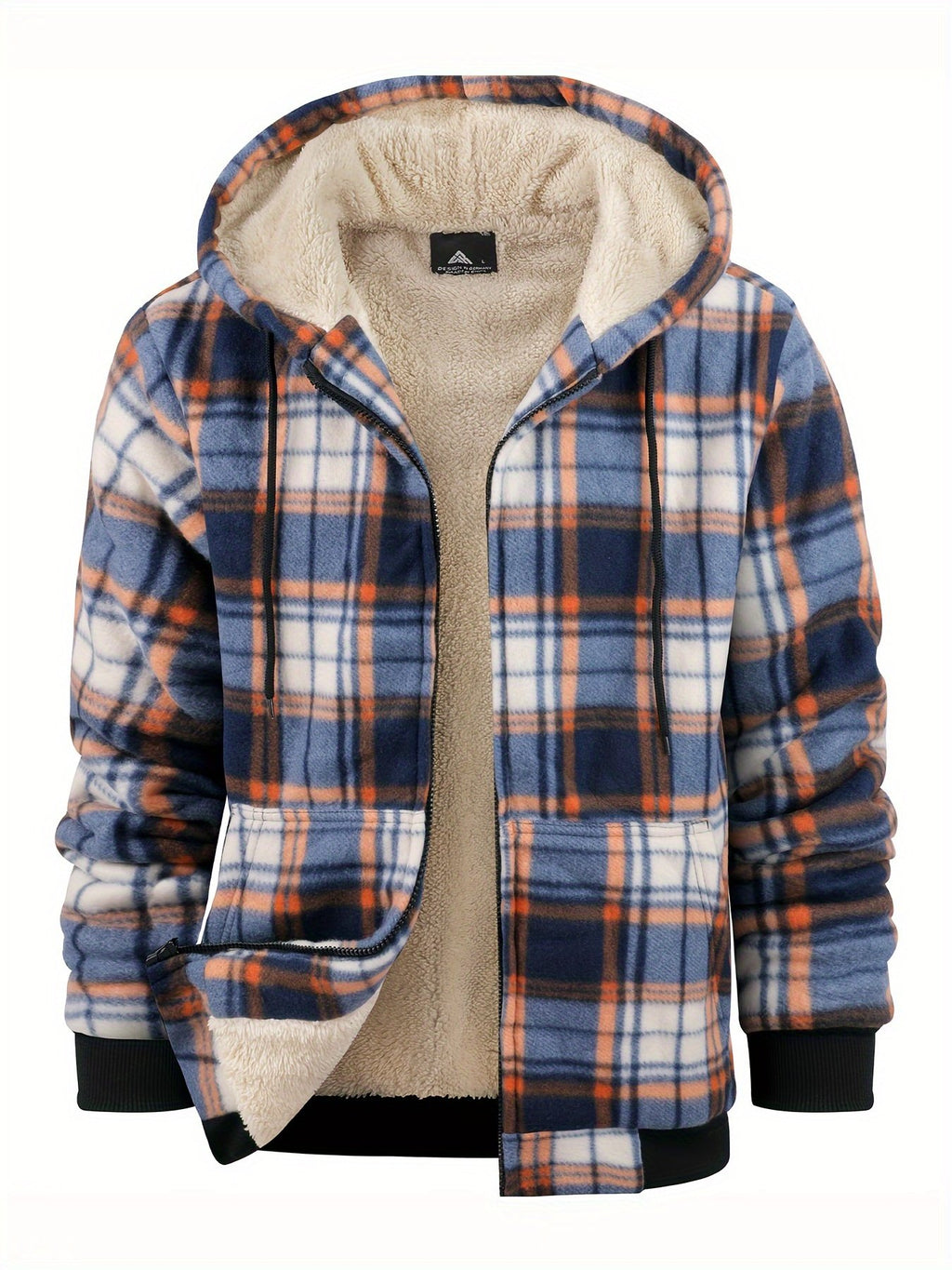 Men's heavyweight plaid shirt jacket colour variant 4 sherpa lining