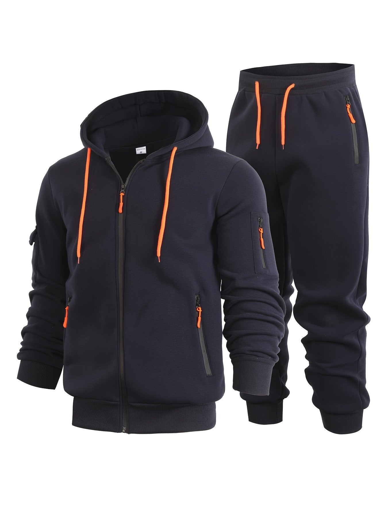 Men's cargo tracksuit colour variant 4 hooded patchwork casual design