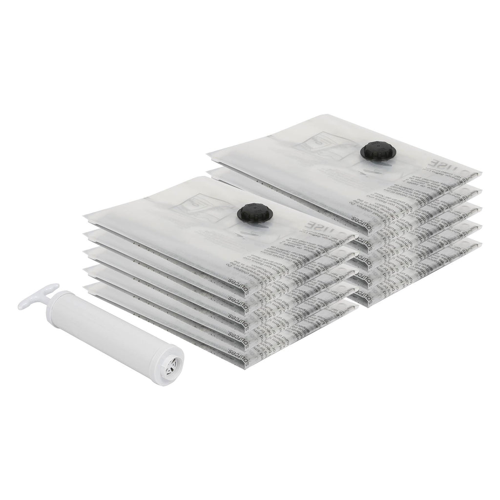 Pack of 5 and pack of 10 vacuum storage bag options