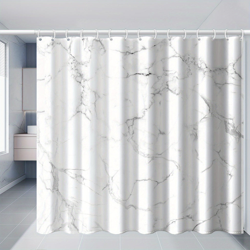 Grey white marble shower curtain size guide all seasons