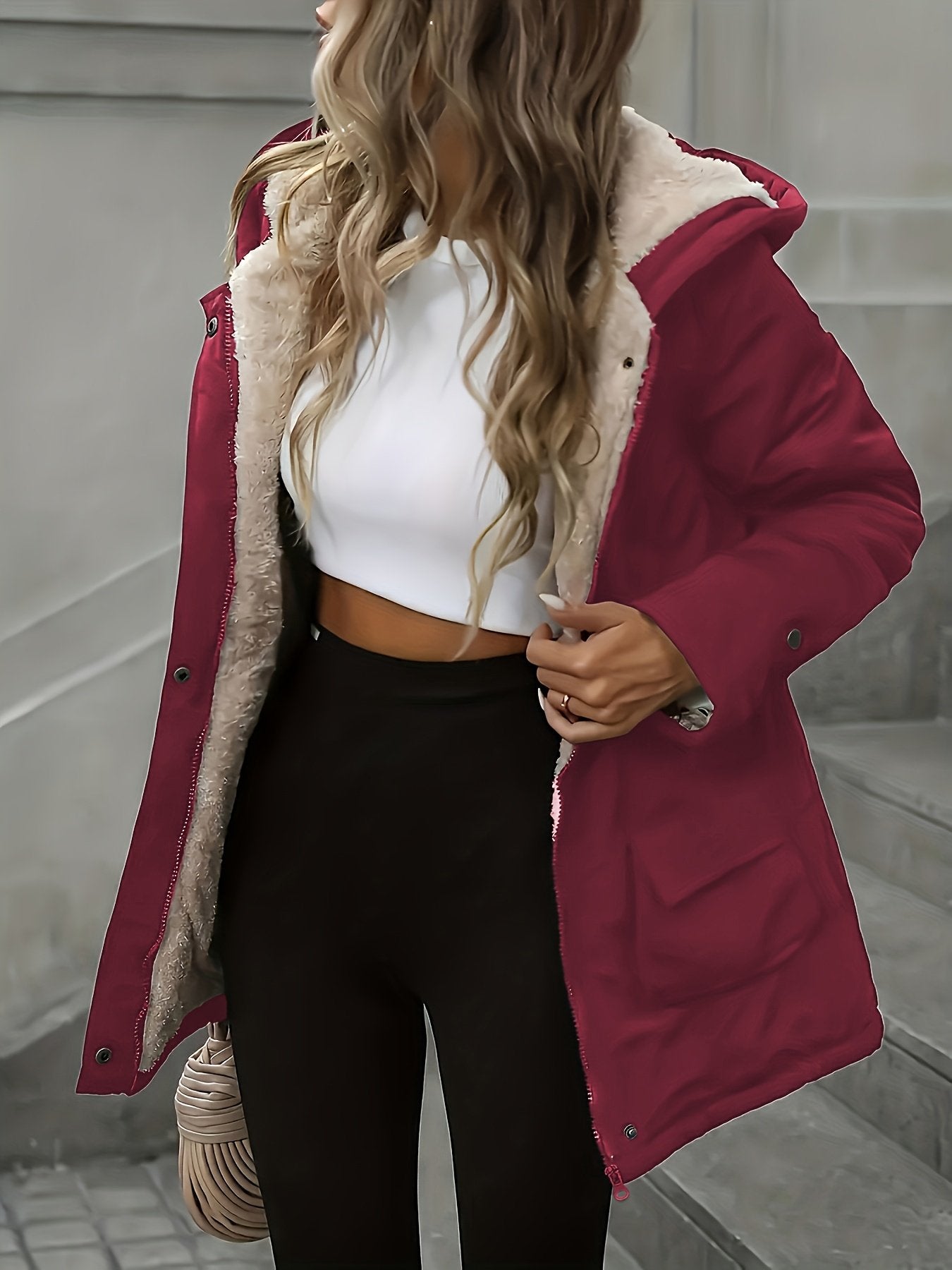 Fit reference for the women's hooded windbreaker in UK sizes 8 to 18