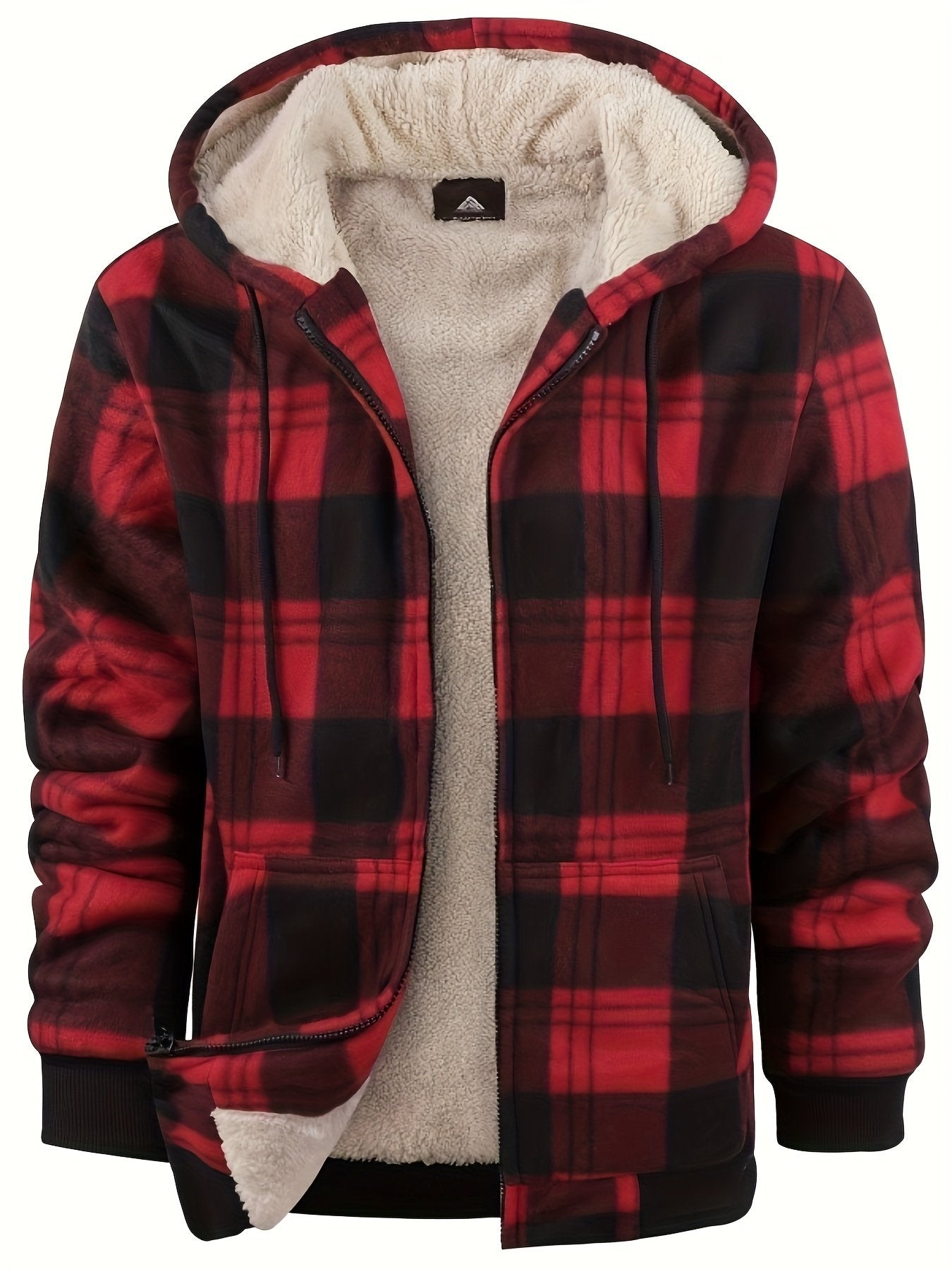Grid 03 plaid hooded fleece jacket for men, UK & Australian winters