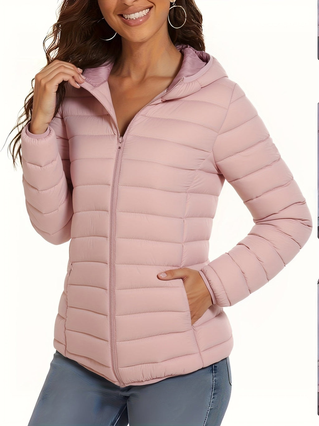 Retractable cuff detail on the women's lightweight jacket