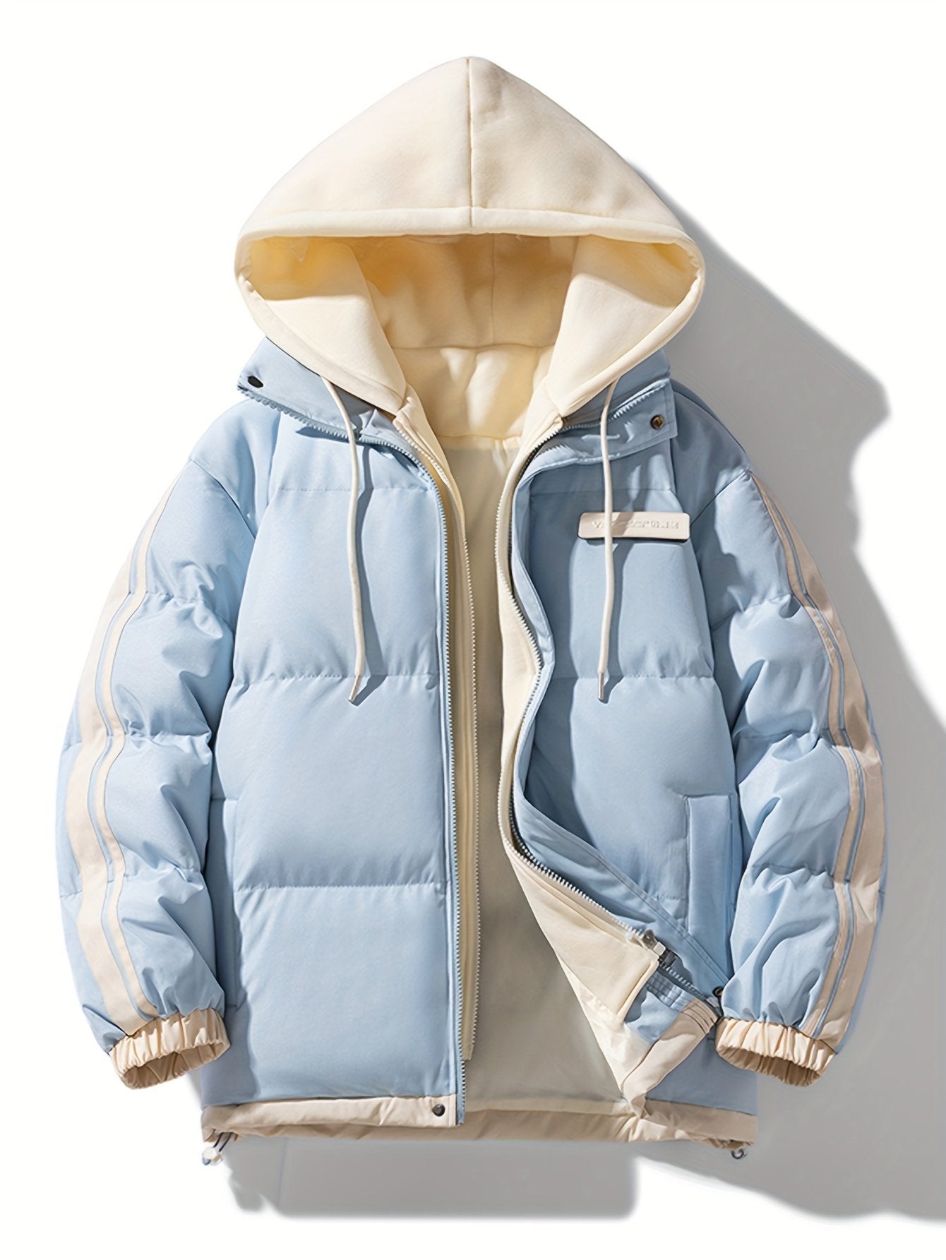Women's pink plus size hooded ski jacket, front view