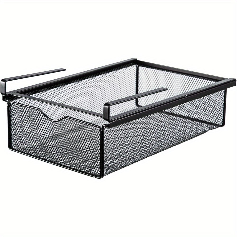 Hanging metal mesh drawer storage box for wardrobe no drill
