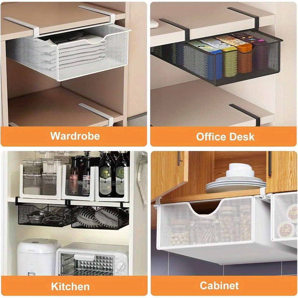 Non-perforated metal mesh drawer for renter-friendly wardrobe storage